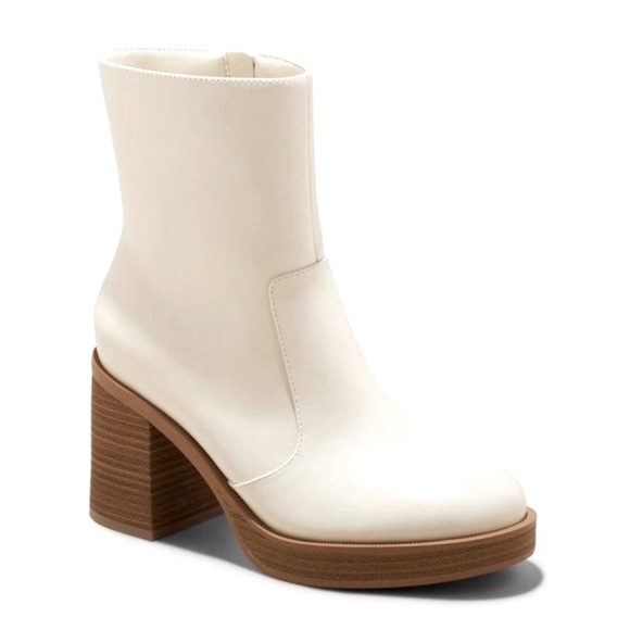 ❤️🆕Universal Thread Womens off-white leather platform Heel Boots- size 11 - Picture 3 of 5